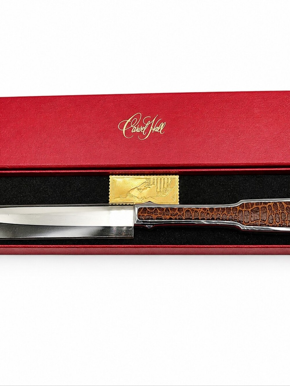 Vintage Carvel Hall Letter Opener w/ 1984 22K Gold Stamp & Original Box